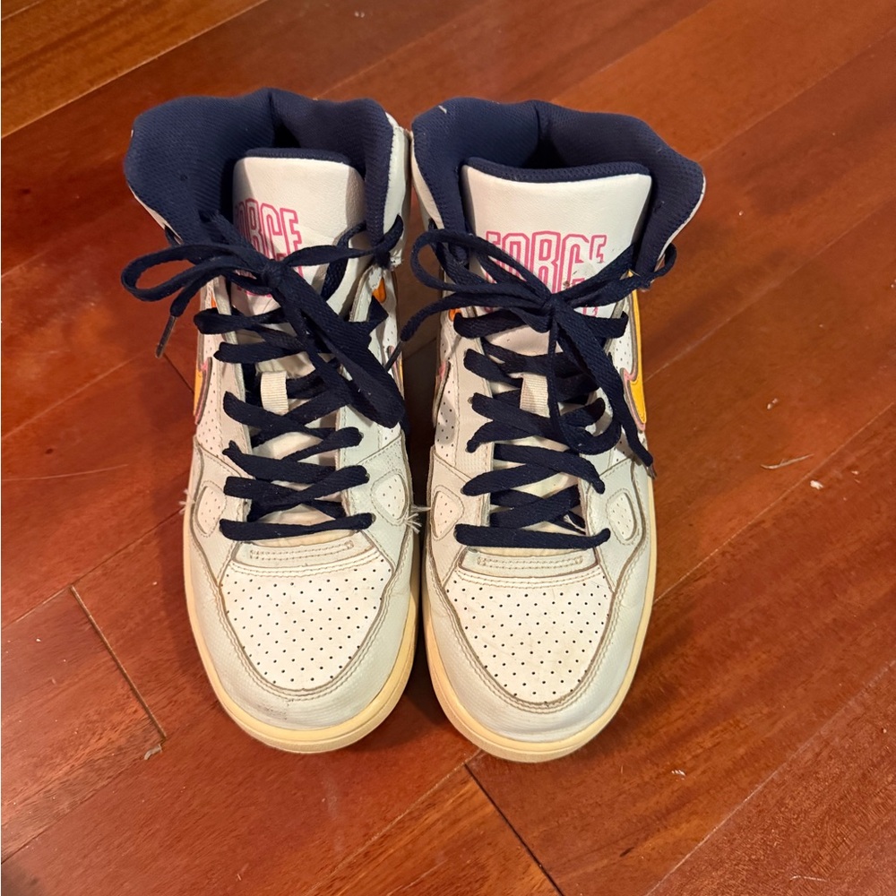 Nike High-Top Sneakers with Navy and White